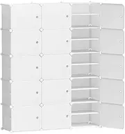 Artiss Shoe Rack Storage Cabinet 15 Cubes DIY Box Drawers Organiser Shoes Shelf Stand White Portable Wardrobe Organizer Hallway Table Home Decor Bedroom Furniture