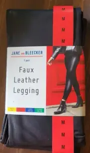 Jane and Bleecker Women's Faux Leather Legging, Black, Size M