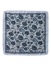 [Gibson] Sharp Floral Silk Pocket Square in Sky
