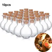 10X Small Cork Stopper Glass Bottles Clear Empty Jars Vials ﻿