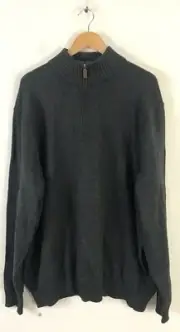 NWT POLO RALPH LAUREN Mens Size 3XLT Dark Gray Quarter Zip Sweater