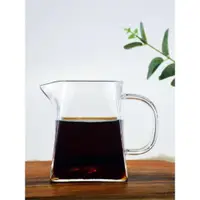 在飛比找ETMall東森購物網優惠-玻璃咖啡壺手沖耐高溫咖啡分享壺奶盅奶壺茶海方形錘紋茶具沖茶壺