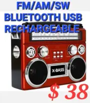 bluetooth speaker DOLPHN RADIO FM/AM/SW USB SD MP3 LED RECHARGEABLE AC 110V/220V