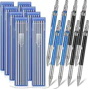 Zhehao 8 Pcs Welders Pencil with 96 Pcs 2 mm Silver Round Refills Construction Mechanical Pencil Metal Welding Markers with Built in Sharpener for Steel Tube Fitter Carpenter