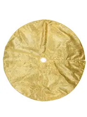 Metallic Gold Sequin & Glitter Design Pattern Christmas Tree Skirt - 1.2m