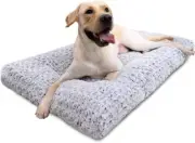 Washable Dog Bed Deluxe Plush Dog Crate Beds Fulffy Comfy Kennel Pad Anti-Slip