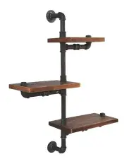 [Artiss] Floating 3 Tiers DIY Pipe Shelf in Brown