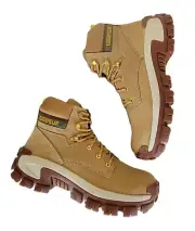 Caterpillar Invader Hi Steel Toe Work Boots Brown Tan Men's Size 13 Rugged