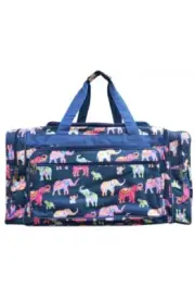NGIL Canvas 23" Duffle Bag -BOHEMIAN ELEPHANT Print-SLUMBER PARTY