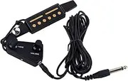 BIUDECO Clip Acoustic Guitar Pickup Transducer with Volume Control Low Noise Soundhole Pickup for Enhanced Instrument Sound Durable Guitar Parts Accessory Black