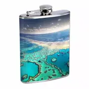Great Barrier Reef Australia D1 Flask 8oz Stainless Steel Hip Drinking Whiskey