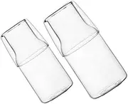 CONGARTENO 2Sets Transparent Water Carafe and Cup High Borosilicate Glass Cold Water Jug for Home Bedroom Parties Wear Resistant Drink Container Present for Friends
