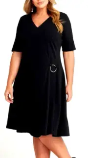 TS TAKING SHAPE plus size S / 16 Synergy Dress mock-wrap stretchy NWT rrp$140!