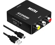 RCA to HDMI,AV to HDMI Converter, 1080P Mini RCA Composite CVBS Video Audio Converter Adapter Supporting PAL/NTSC for TV/PC/ PS3/ STB/Xbox VHS/VCR/Blue-Ray