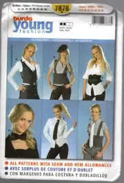 Burda Pattern 7876 Ladies Waistcoat, Belt, Tie, Bowtie Sizes 6 - 20