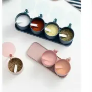 Spice Jar Condiment Dispenser Seasoning Storage Containers Spoons Salt Box Multi
