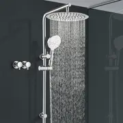 ACA WELS 12'' Round Shower Head Set HandHeld Gooseneck Rail Diverter Taps