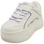 Buffalo Orcus Luxe Vegan Womens Platform Boots in White Purple - 9 US