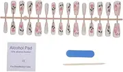 Generic 30 Pcs Manicure Wear Armor Small Gourd Coins Shaking Head Decoration Mother Stickers Mini Mushroom Lamp Touch Ink Press on Nails Girl Dashboard Tassel Coins Pink Abs Resin Material