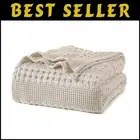 Elegant Oatmeal Waffle Weave Blanket - Soft King Size 108"x90", Machine Washable