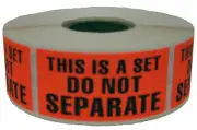 FBA Label This Is a Set. Do Not Separate 1" X 2" Stickers 500 per Roll