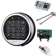 Gun Safe Lock Replacement Chrome Keypad Safe Lock with Solenoid 2 Override Key