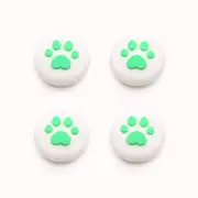 Catzon 4Pcs Cute Cat Paw Claw Thumb Stick Grip Cap Joystick Cover For Nintend Switch or Switch Lite Console-White&Green