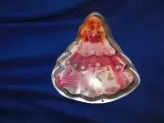 New Vintage Wilton Barbie Cake Pan 2105-3500 with two barbie decorating lay-ons