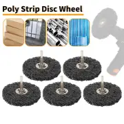 5Pcs 4'' Poly Strip Discs Wheel With 1/4'' Shank For Angle Grinder Rotary Tool