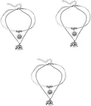 [SHERCHPRY] 2pcs Anklet Ankle Chain for Girl Pearlescent Pendant Miss