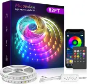 Micomlan 82ft RGB Led Strip Lights Music Sync Color Changing APP Remote Control