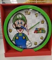 Mario Brothers Wall Clock Luigi 12" Round Brand New NIB