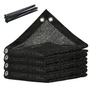 70% Shade Fabric 8FT x 10FT Black Sun Shade Mesh Black Sun Shade Netting with...