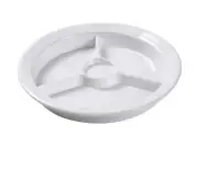 Yanco China NC-511I Nu-Classic Ivory Melamine 9" dia. 3 Compartment Plate