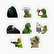 decals Kermit Meme Sticker Pack - Green Cartoon Frog Sticker - Vinyl, Waterproof, Outdoor, Car, Window, Laptop, Water Bottle