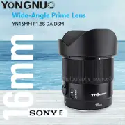YONGNUO YN16mm F1.8S DA DSM APS-C Lens for Sony E-mount a7R3/R4/M4/a9/a1 a6300