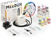 Mini Airbrush Kit, Dual-Action 0.5mm, 12 Colors Paint Set, Portable Compressor f