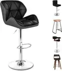 Bar Stool 2Pcs Adjustable Kitchen Stools Willa Swivel Counter Barstools Black &