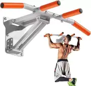 TOBWOLF Space Saving Foldable Wall Mounted Pull Up Bar Dip Station, Height Multi