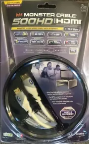 NEW SEALED~Monster Cable 500HD HDMI w/ Ethernet~HIGH SPEED~10.2 Gbps~2m 6.56 ft