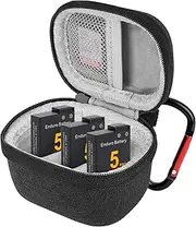 Geekria Mini Storage Carrying Case Compatible with GoPro Hero 13, 12, 11, 10, 9, 8 and DJI Osmo Action 5 Pro, 4, 3 Battery, Portable Easy Carrying Travel Bag, Camera Accessories (Gray)