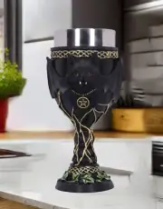 Black Cat Goblet "Feline Fang" Vampire Bat Nemesis Now New & Boxed 17.3cm