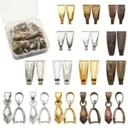 1 Box 3 Styles Brass Snap on Bails and Ice Pick Pinch Bails DIY Jewelry Findings