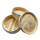 THY Collectibles 2-Tier Bamboo Steamer Basket Set with Stainless Steel...