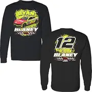 Checkered Flag Sports Ryan Blaney 2025 Long Sleeve Menards 2-Spot T-Shirt Black, Black, X-Large