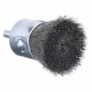 Weiler 1" Crimped Wire End Brush, 1/4" Shank, 0.010" Wire Dia, 3/8" Bristle Trim