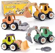 Take Apart Play Vehicles Set 4 PCS for Toddlers - Great Gifts for Boys