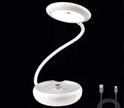 LED Desk Lamp,USB Rechargeable Folding Reading Light,Power Bank,Touch Control Adjustable Brightness Book Light, Eye Caring Study Portable Table lamp with Base Light for Bedroom Camping