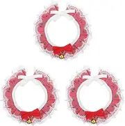Mipcase 3pcs Pet Bow Tie Collar Necklace with Bell Elegant Neckwear for Parties Birthdays Weddings and Daily Wear Design for Cats