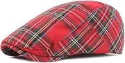 [Quanhaigou] Men's Cotton Flat Snap Hat Ivy Gatsby Newsboy Hunting Cabbie Driving Cap